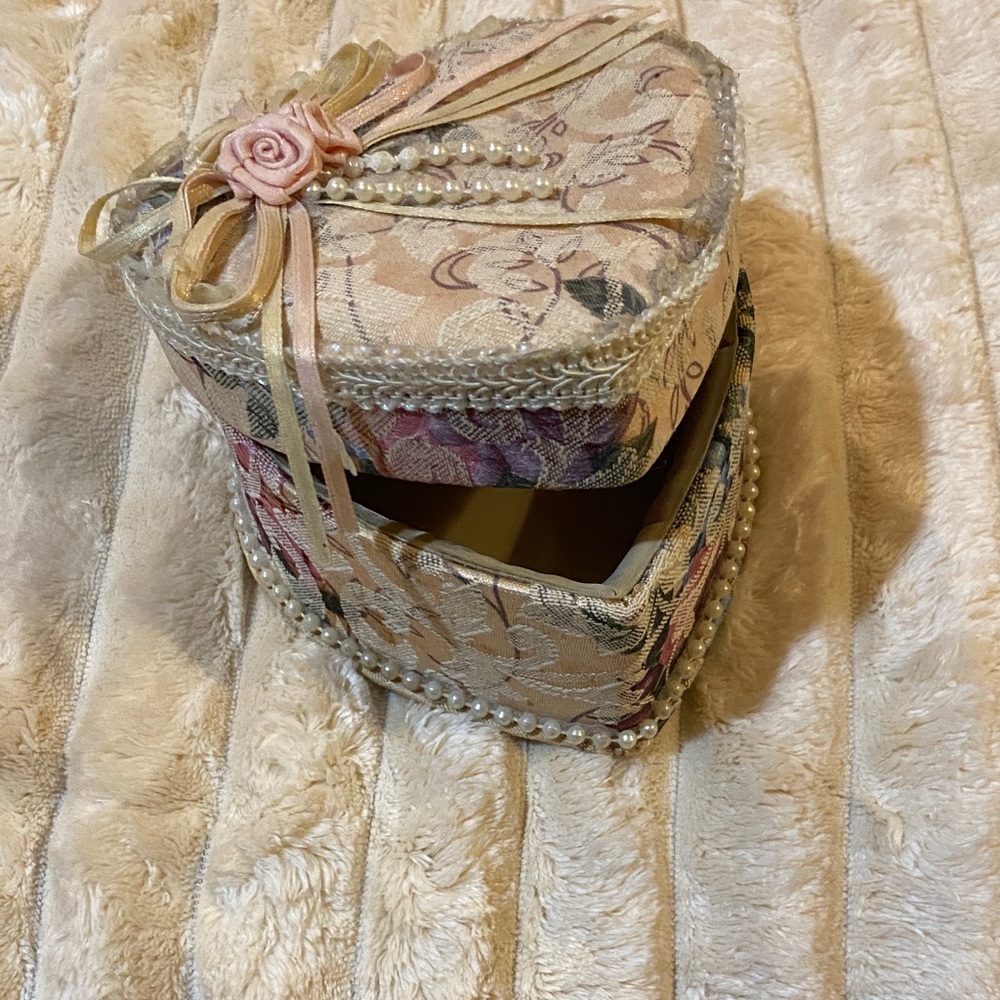 Floral Heart-Shaped Decorative Basket